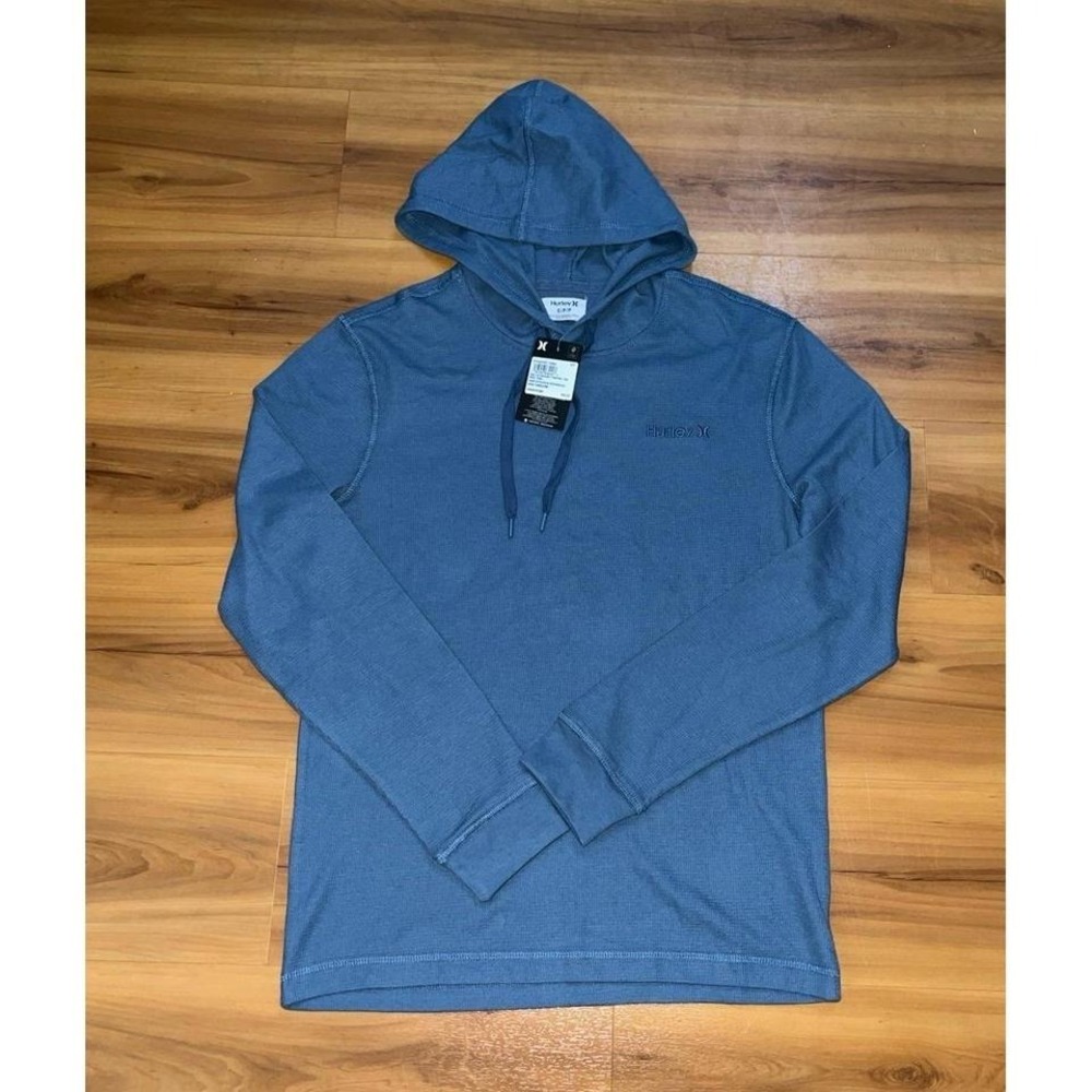 Mens NWT Hurley Waffle Knot Thermal Lightweight‎ Pullover Hoodie